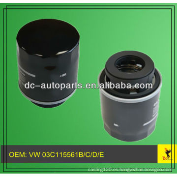 VW 03C115561B / C / D / E FILTRO DE ACEITE PARA VW Eos, Golf, Jetta, Passat, Polo, Scirocco, SKODA Fabia